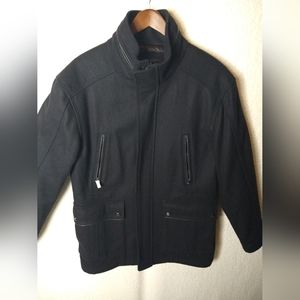 ANDREW MARC New York Wool Blend Jacket Coat Mens Size L Black New